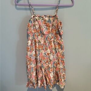 Floral Print Sundress with Spaghetti Straps in size M